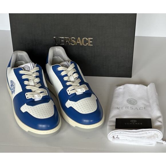 Versace Medusa Low Top Men’s Blue/White Leather Sneakers 10.5 US 43.5 NIB $750 main image 16